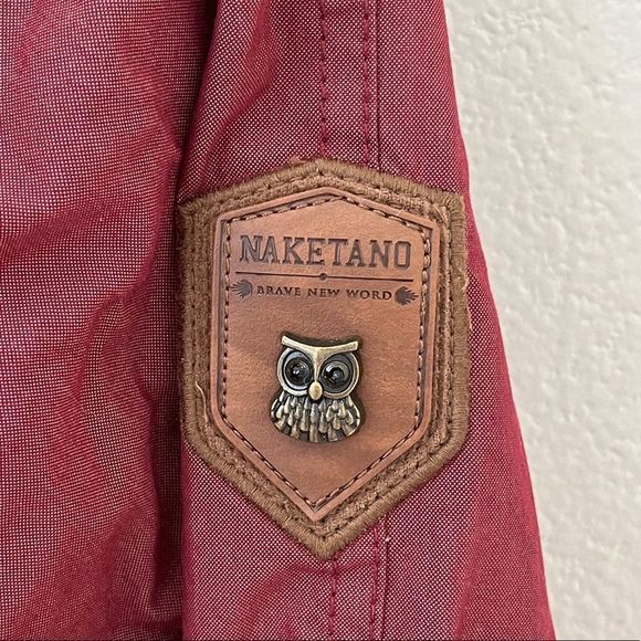 NAKETANO Half Zip Hooded Jacket Bordo Size Womens Small - Picture 5 of 15